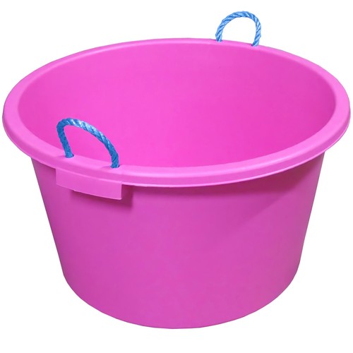 Pink tub with rope handles - pink,