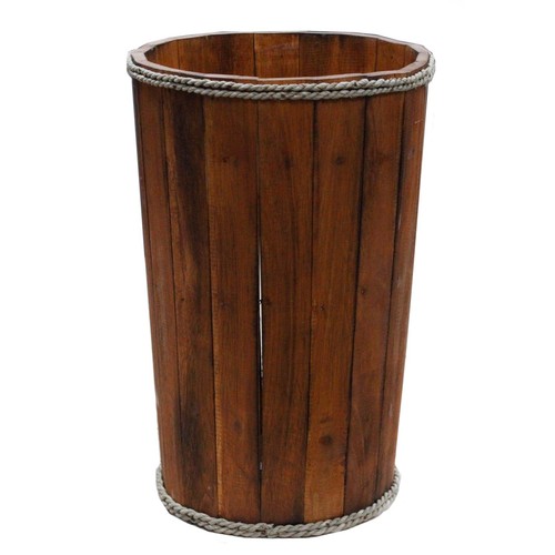 Large wooden storage tub brown - large,